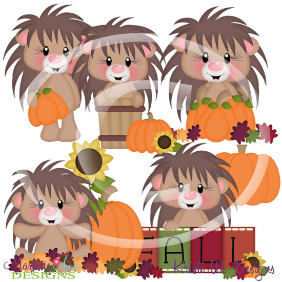 Fall Hedgehogs SVG Cutting Files + Clipart - Click Image to Close